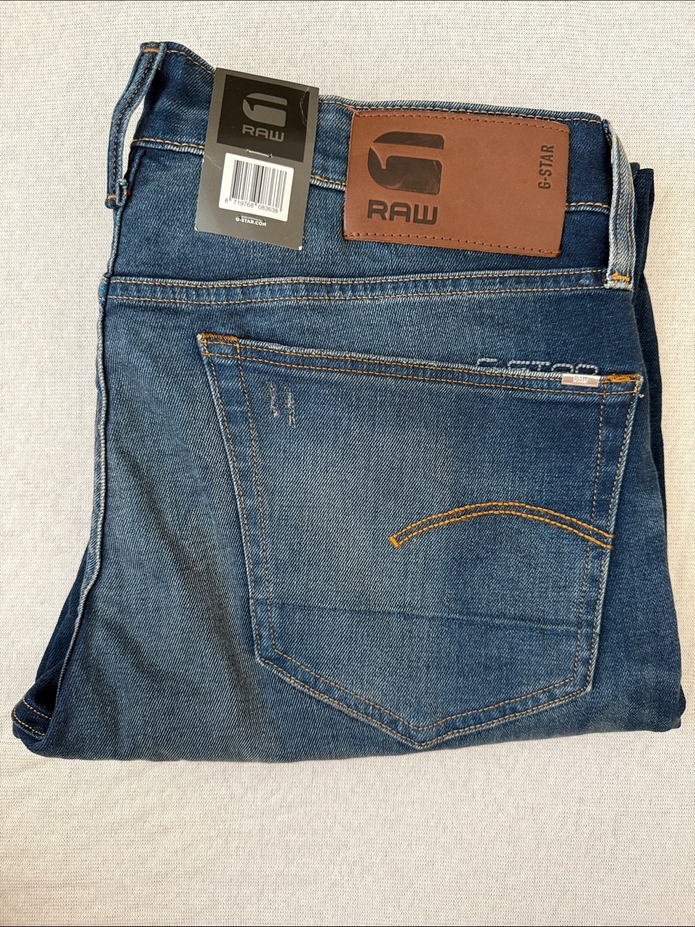 G-Star RAW 3301 Straight Stretch Jeans W34 L32 Dark Wash Men’s